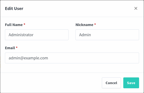 Nginx Proxy Manager edit admin user.