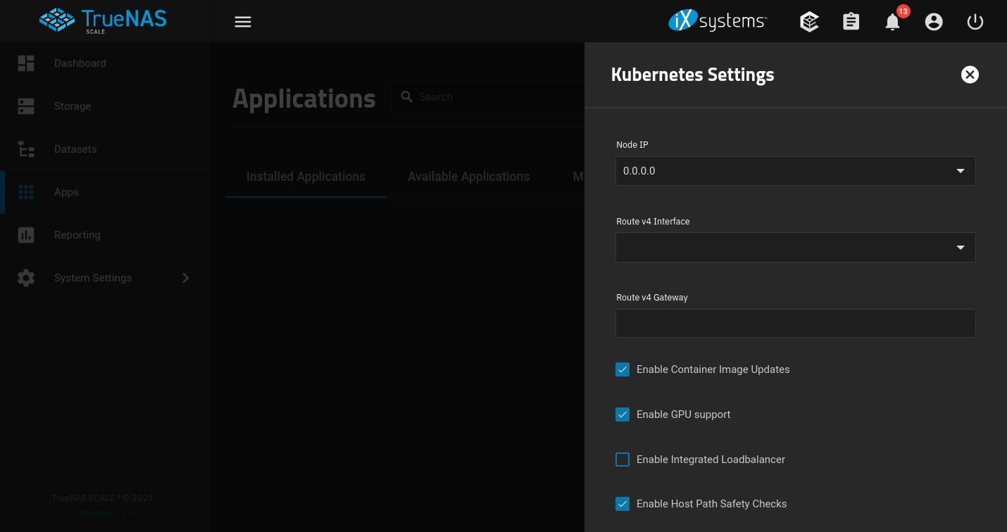 Applications Advanced Settings.